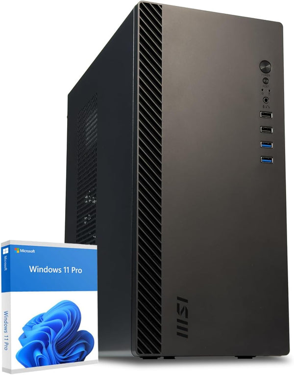 Desktop PC AMD Ryzen 5 5500, NVIDIA GT1030 4GB, 16GB DDR4 RAM, 1TB M.2 SSD, Windows 11 Pro, WLAN, Office Computer für Büro & Homeoffice