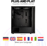 Gaming PC AMD Ryzen 5 5500, RTX3050 8GB - 500GB SSD,16GB RAM, Gamer PC mit 6x4.2 GHz, Spiele Computer schwarz mit RGB WLAN Zocker Rechner mit Windows 11 Pro