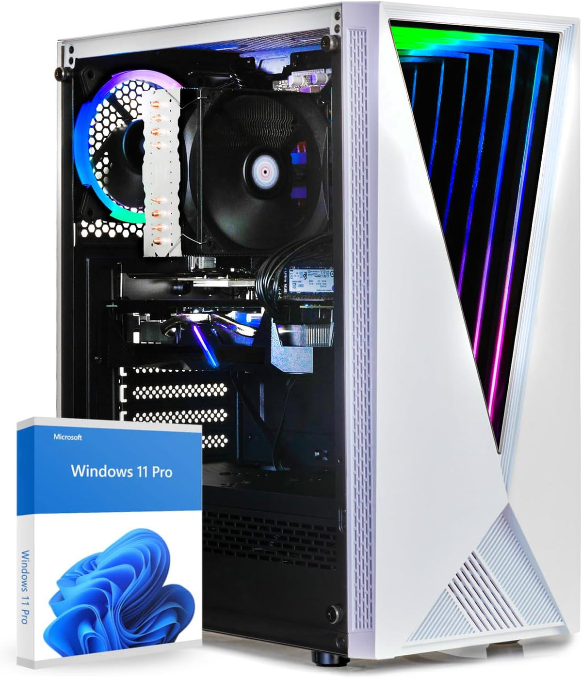 dcl24 Gaming PC Weiß, Intel Core i7-14700F, NVIDIA GeForce RTX 5060 Ti 8GB, 16GB DDR4, 1TB NVMe SSD, Windows 11 Pro, WLAN, Desktop Computer