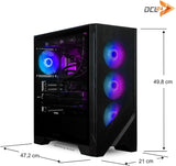 Streamer Gaming PC AMD Ryzen 7 5700X, GeForce RTX 5060 Ti 8GB, 16GB DDR4 RAM, 1TB SSD, Windows 11 Pro, WLAN, Gamer PC schwarz