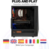 dcl24 Zocker PC, Intel Core i7-14700F, NVIDIA GeForce RTX 5060 8GB, 16GB DDR4 RAM, 1TB NVMe SSD, WLAN, Windows 11 Pro, Gaming Desktop Computer