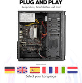 Office PC AMD Ryzen 3 3200G, 16GB DDR4 RAM, 500GB M.2 SSD, Windows 11 Pro, WLAN, leiser Desktop Computer für Büro, Homeoffice, Schule & Alltag