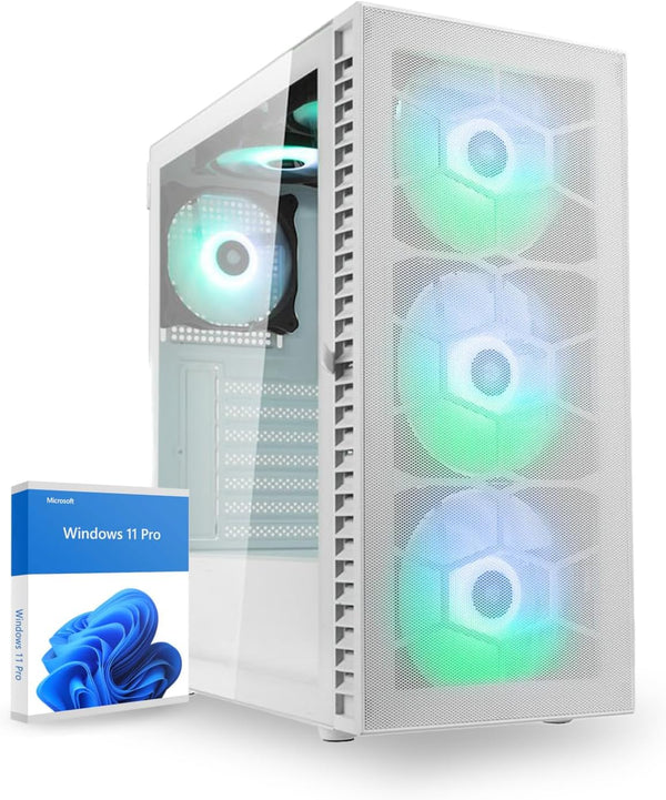 dcl24.de Gaming PC AMD Ryzen 3 3200G, AMD Radeon Grafik Vega - 500GB SSD, 16GB Gamer PC mit 4x4.0 GHz, Rechner mit WLAN, Computer mit Windows 11 Pro